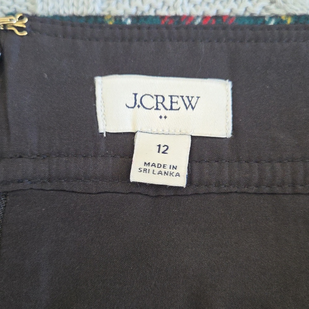 J Crew Plaid Mini Skirt Size 12 Red Black Tartan EUC - Picture 3 of 7